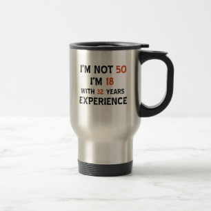 50th birthday designs travel mug
