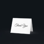 50th Birthday Elegant Script Thank You Card<br><div class="desc">Create your own modern minimalist 50th birthday party folded thank you cards.
A classic elegant calligraphy paired with an all caps serif font.
Customize the white background or black font styles to create your own for her special celebration.</div>
