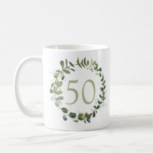 50th Birthday Eucalyptus Coffee Mug
