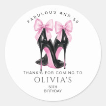 50th Birthday, Fabulous and 50 Thank You Favour