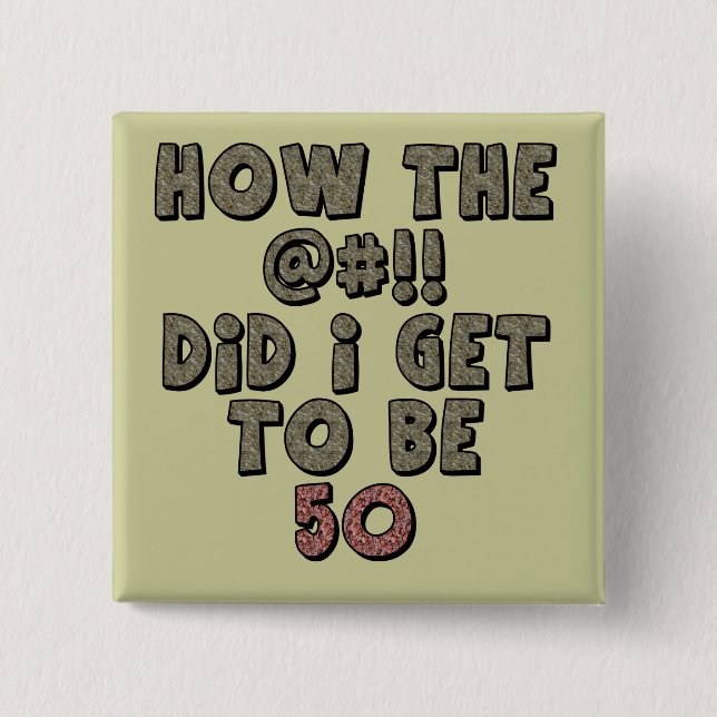50th Birthday Favour Button (Front)