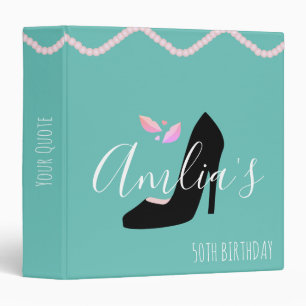 50th Birthday Feminine Photo 3 Ring Binder