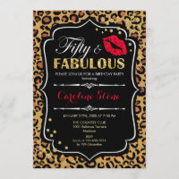 50th Birthday - Fifty Fabulous Leopard Print