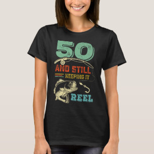 50th Birthday Fishing Turning 50 Fisherman Mens Pu T-Shirt