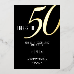 50th Birthday Foil Invitation - Customizable