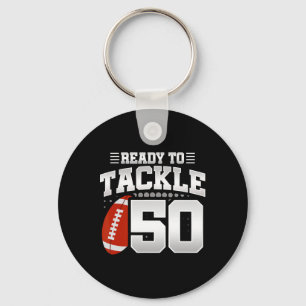 50th Birthday - Football Birthday Party - 50th Bir Keychain