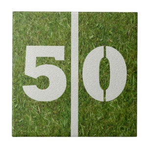 50th Birthday Football Customizable Tile