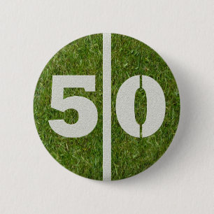 50th Birthday Football Yard Button