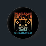 50th Birthday For Men Level 50 Unlocked Gamer 50 Y 2 Inch Round Button<br><div class="desc">50th Birthday For Men Level 50 Unlocked Gamer 50 Year Old 1</div>