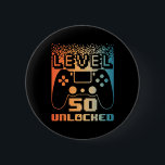50th Birthday For Men Level 50 Unlocked Gamer 50 Y 2 Inch Round Button<br><div class="desc">50th Birthday For Men Level 50 Unlocked Gamer 50 Year Old</div>