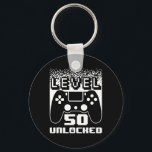 50th Birthday For Men Level 50 Unlocked Gamer 50 Y Keychain<br><div class="desc">50th Birthday For Men Level 50 Unlocked Gamer 50 Year Old 2</div>