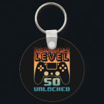 50th Birthday For Men Level 50 Unlocked Gamer 50 Y Keychain<br><div class="desc">50th Birthday For Men Level 50 Unlocked Gamer 50 Year Old 1</div>