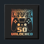 50th Birthday For Men Level 50 Unlocked Gamer 50 Y Magnet<br><div class="desc">50th Birthday For Men Level 50 Unlocked Gamer 50 Year Old</div>