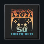 50th Birthday For Men Level 50 Unlocked Gamer 50 Y Magnet<br><div class="desc">50th Birthday For Men Level 50 Unlocked Gamer 50 Year Old 1</div>