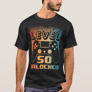 50th Birthday For Men Level 50 Unlocked Gamer 50 Y T-Shirt