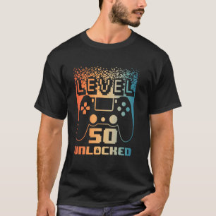 50th Birthday For Men Level 50 Unlocked Gamer 50 Y T-Shirt