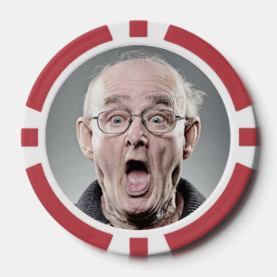 50th Birthday Funny Custom Photo Poker Chips 