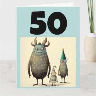 50TH BIRTHDAY FUNNY GREETING CARD
