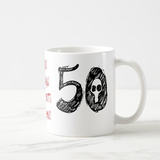 50th Birthday Gag Gift Funny Goth Coffee Mug (Right)