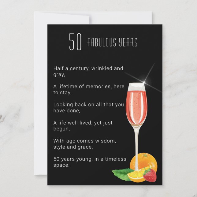 50th Birthday Geometric Cube Spectacular Invitation (Back)