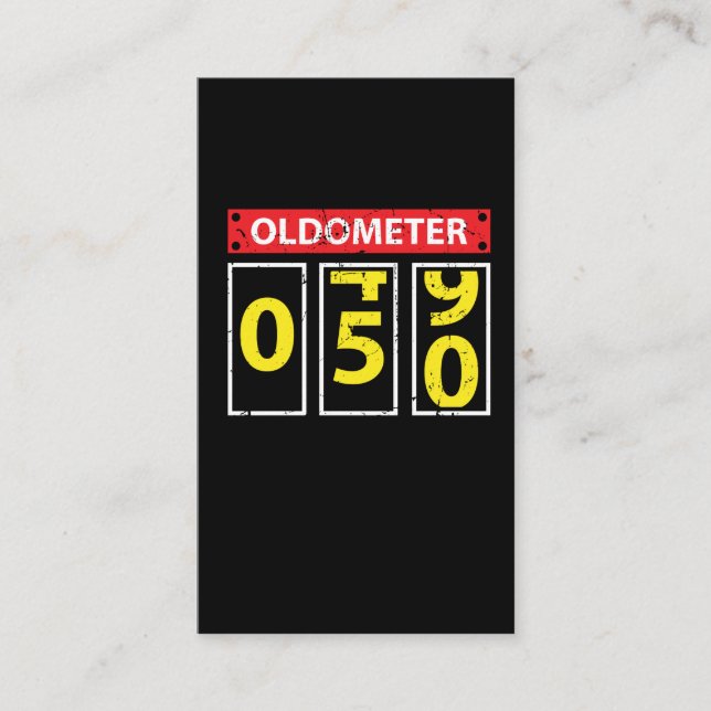 50th Birthday Gift 50 Years Oldometer Business Card (Front)