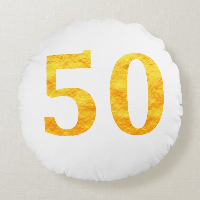 50th Birthday Gift Fifty Years Old Fiftieth Party Round Pillow (Front)