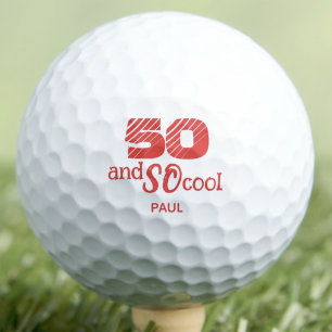 50th Birthday Gift for Friend SO Cool Orange Golf Balls