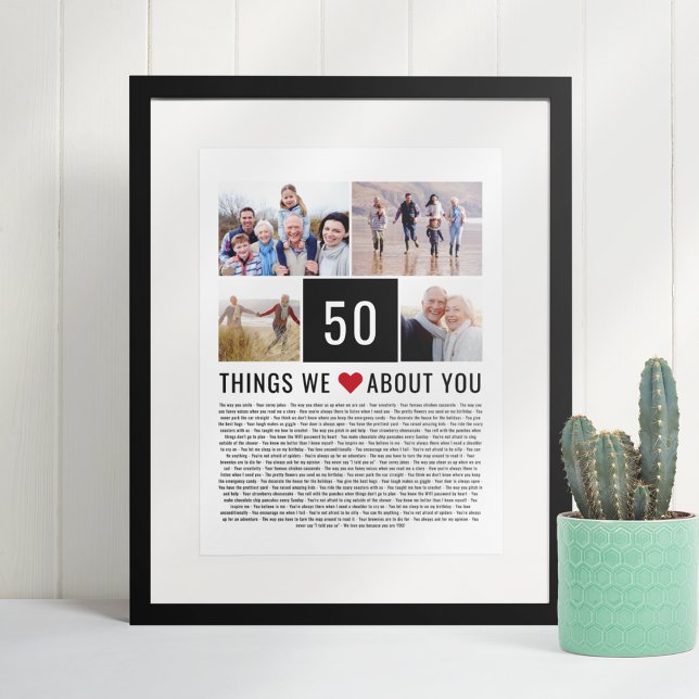 50th Birthday Gift Things We Love List Photos Poster (Creator Uploaded)