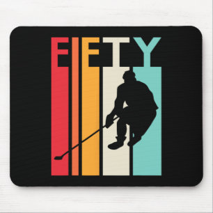 50th Birthday Gift Vintage Hockey 50 Year Old Bir Mouse Pad