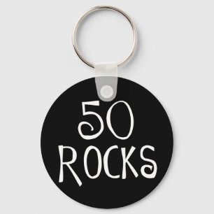 50th birthday gifts, 50 ROCKS Keychain