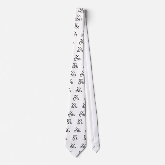 50th birthday gifts, 50 ROCKS Tie (Front)