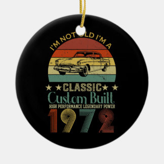 50th Birthday Gifts for Men Dad Retro Vintage Ceramic Ornament