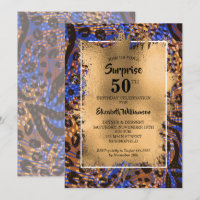 50th Birthday Gold Animal Print