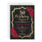 50th Birthday - Gold Black Red Roses