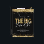 50th Birthday Gold Black Save the Date Postcard<br><div class="desc">Elegant Faux gold glitter paint splatters design. All text is adjustable and easy to change for your own party needs. Great elegant 50th birthday template design. Save the Date The Big Five-oh</div>
