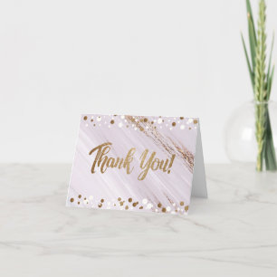 50th birthday gold white confetti thank you