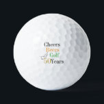 50th Birthday Golf Cheers Beers Minimal Balls<br><div class="desc">This is a cool and modern, 50th birthday, golf design. It is a simple, minimal design, in classic black and white, with pops of gold, orange and green. Perfect for a cool and fun, golf and beer themed, 50th birthday gift or party accessory and ideal as birthday keepsakes or party...</div>
