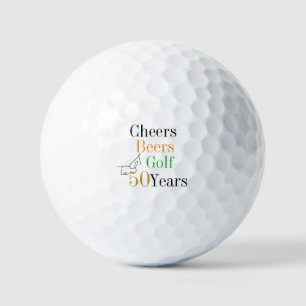 50th Birthday Golf Cheers Beers Minimal Balls