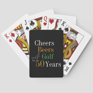 50th Birthday Golf Cheers Beers Playing Cards