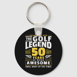 50th Birthday Golf Player 50 Years Old Golfer Keychain