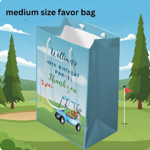 50th Birthday Golf Theme Par-tee Birthday Medium Gift Bag