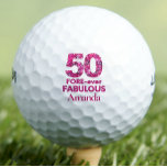50th Birthday Golfer Gift, FORE-ever 50 & Fabulous Golf Balls<br><div class="desc">50th Birthday Golfer Gift,  FORE-ever 50 & Fabulous Golf Balls.
Celebrate her special day in style with these personalized 50th birthday golf balls featuring pink floral numbers and the phrase "FORE-ever 50 & Fabulous". A beautiful keepsake and fun gift for any golf-loving mom,  grandma,  or friend. Enjoy!</div>
