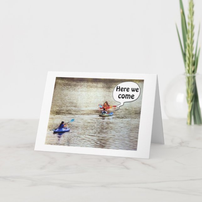 **50th BIRTHDAY** GREETING CARD KAYAK STYLE (Front)