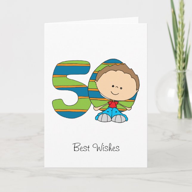 50th Birthday - Greetings card - Boy (Front)