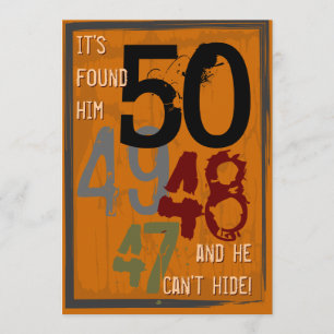 50th Birthday Grungy Countdown Party Invitation