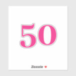50th Birthday Hot Pink Custom Age Number Fifty<br><div class="desc">Designed for birthday celebrations!</div>