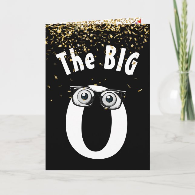 50th Birthday Humour On Black Card (Front)