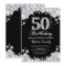 50th Birthday Invitation Chalkboard Silver Diamond