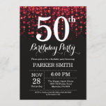 50th Birthday Invitation Red Glitter<br><div class="desc">50th Birthday Invitation with Red String Lights with Red Glitter Background. Red Birthday. Adult Birthday. Men or Women Bday Invite. 13th 15th 16th 18th 20th 21st 30th 40th 50th 60th 70th 80th 90th 100th, Any age. For further customization, please click the "Customize it" button and use our design tool to...</div>