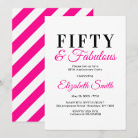 50th Birthday Invitations 50 and Fabulous Elegant